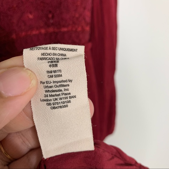 Free People Burgandy Boho Knit Lace Detail Dress - Picture 10 of 14